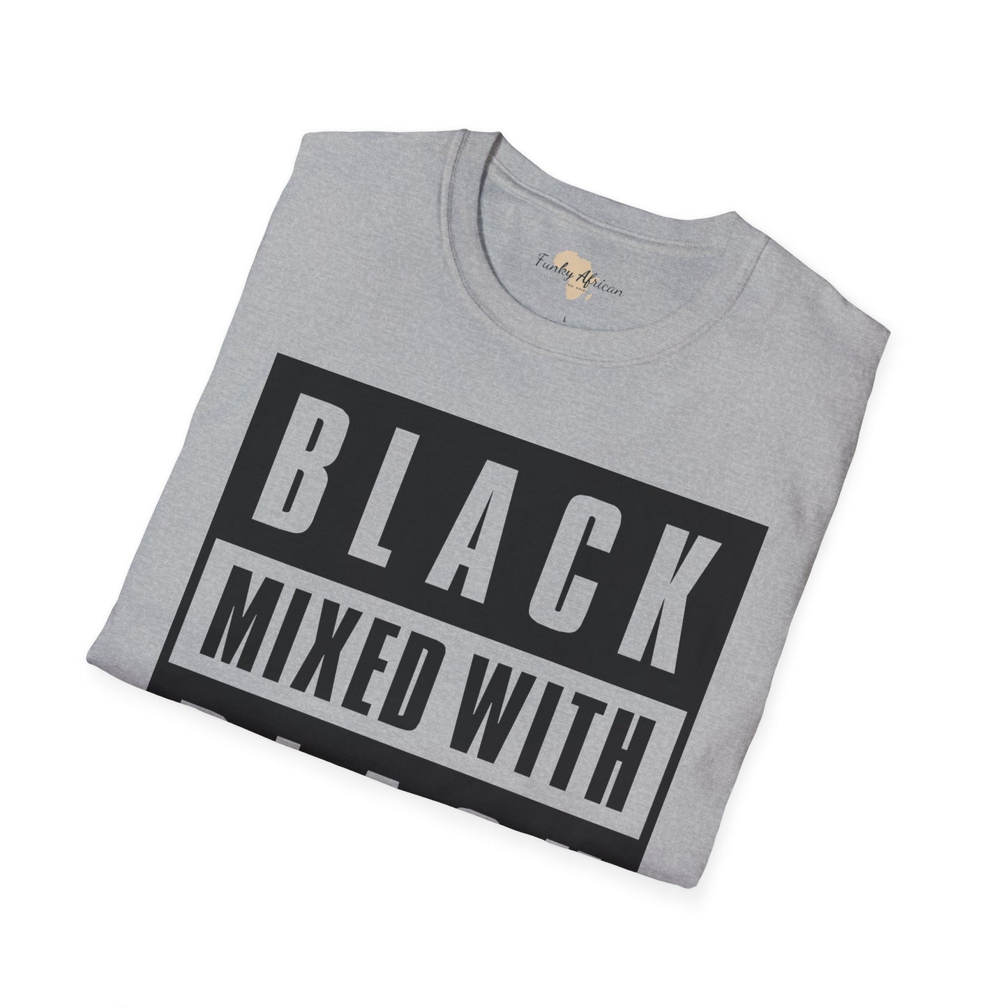 Black mixed with black unisex softstyle tee
