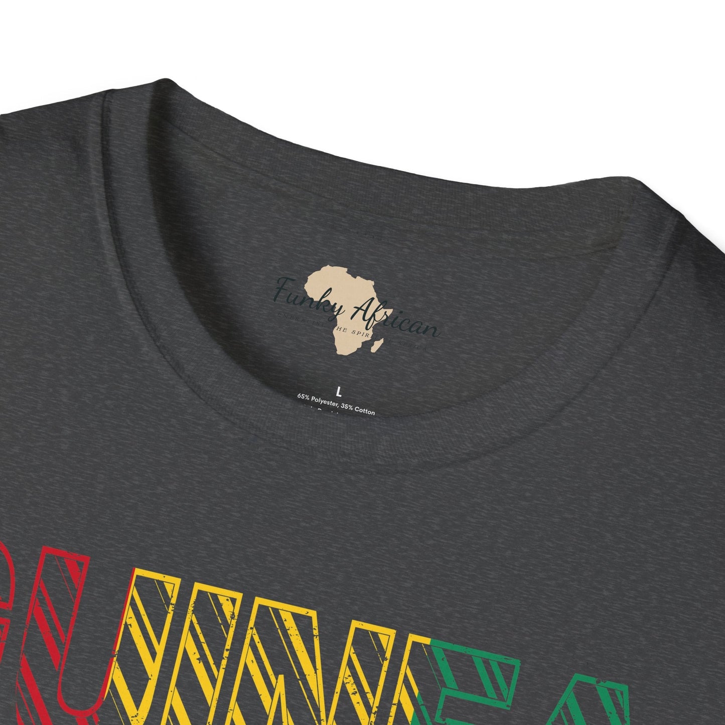 Guinea text unisex softstyle tee Funky African