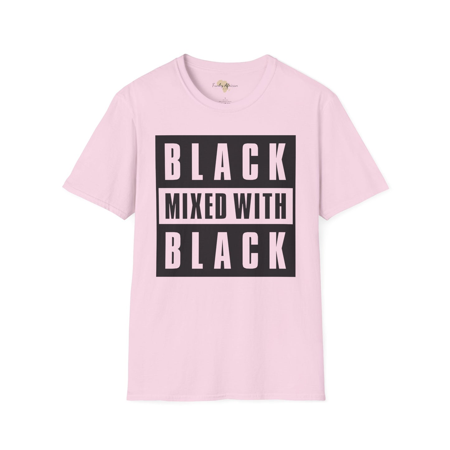 Black mixed with black unisex softstyle tee