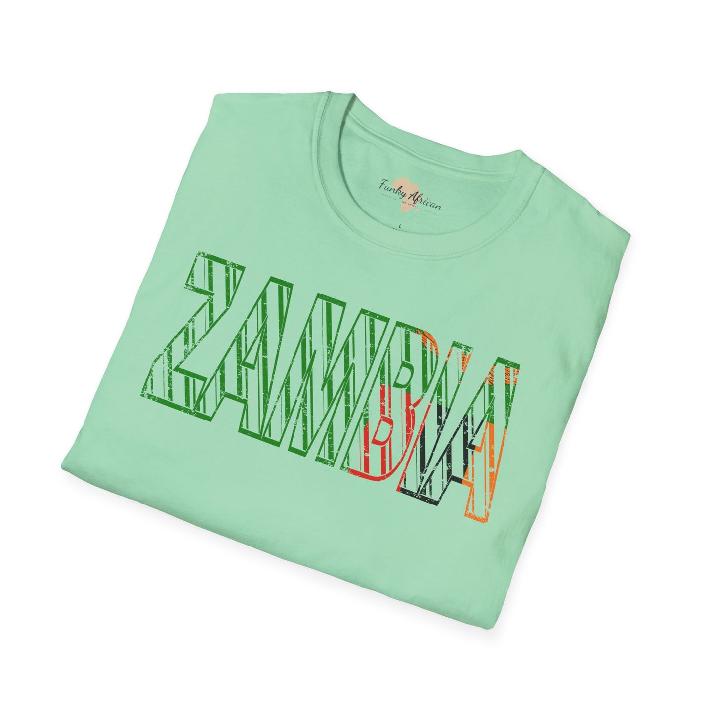 Zambia text unisex softstyle tee