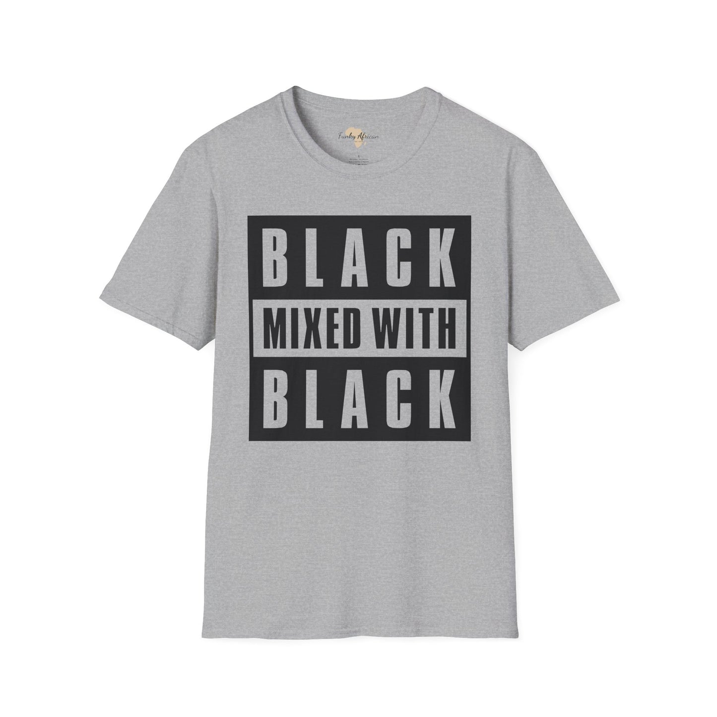 Black mixed with black unisex softstyle tee