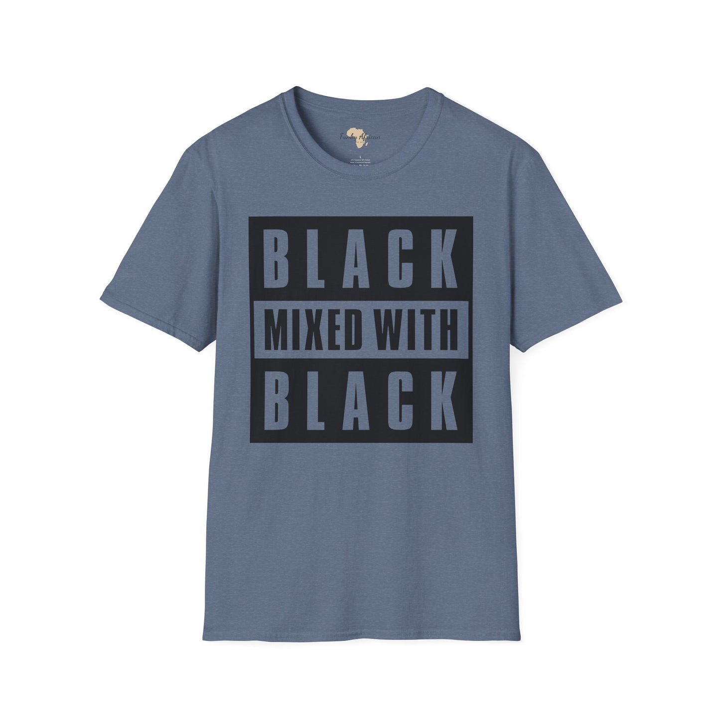 Black mixed with black unisex softstyle tee