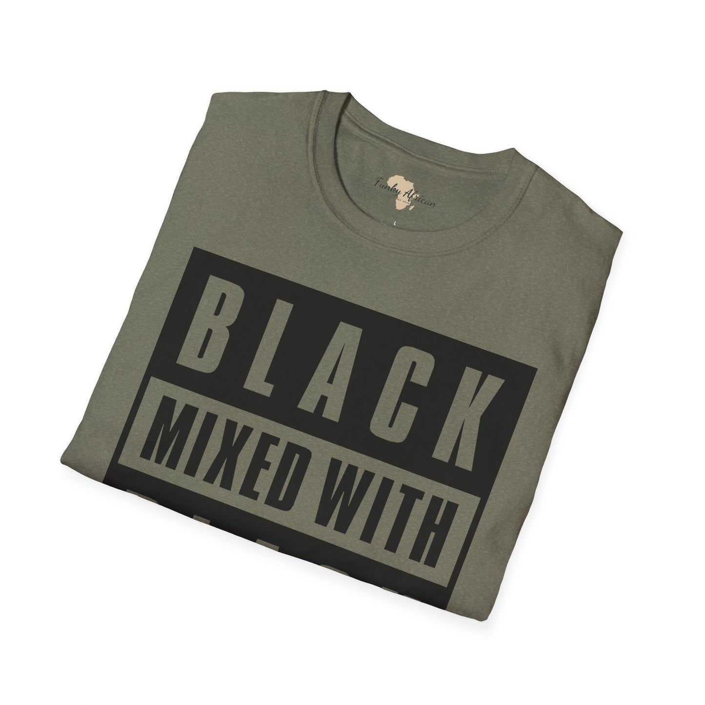 Black mixed with black unisex softstyle tee