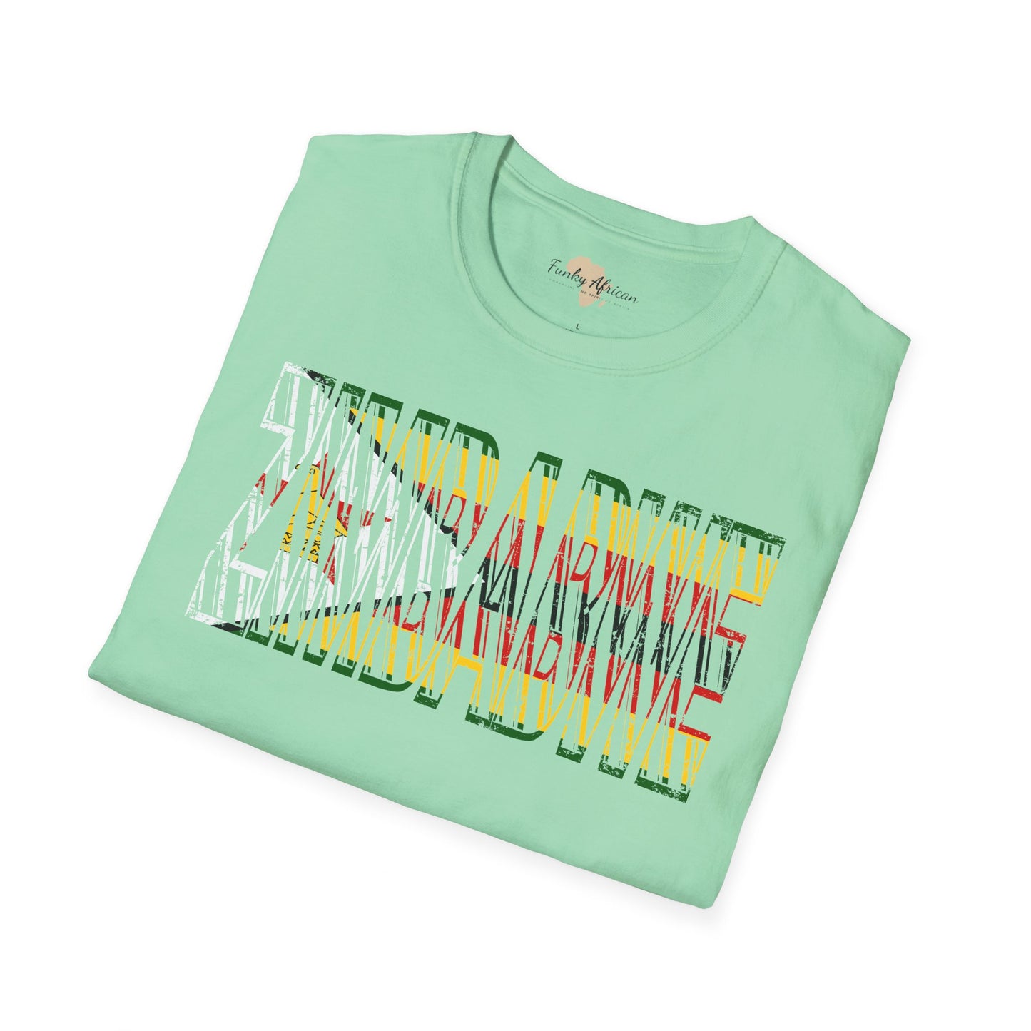 Zimbabwe text unisex softstyle tee