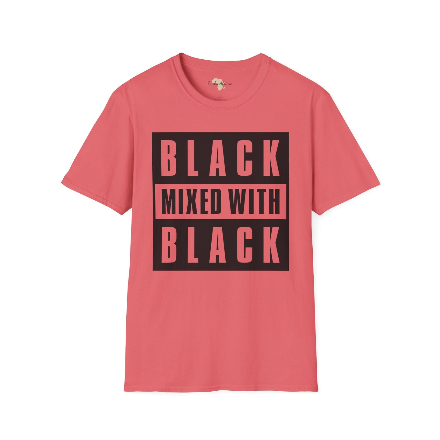 Black mixed with black unisex softstyle tee