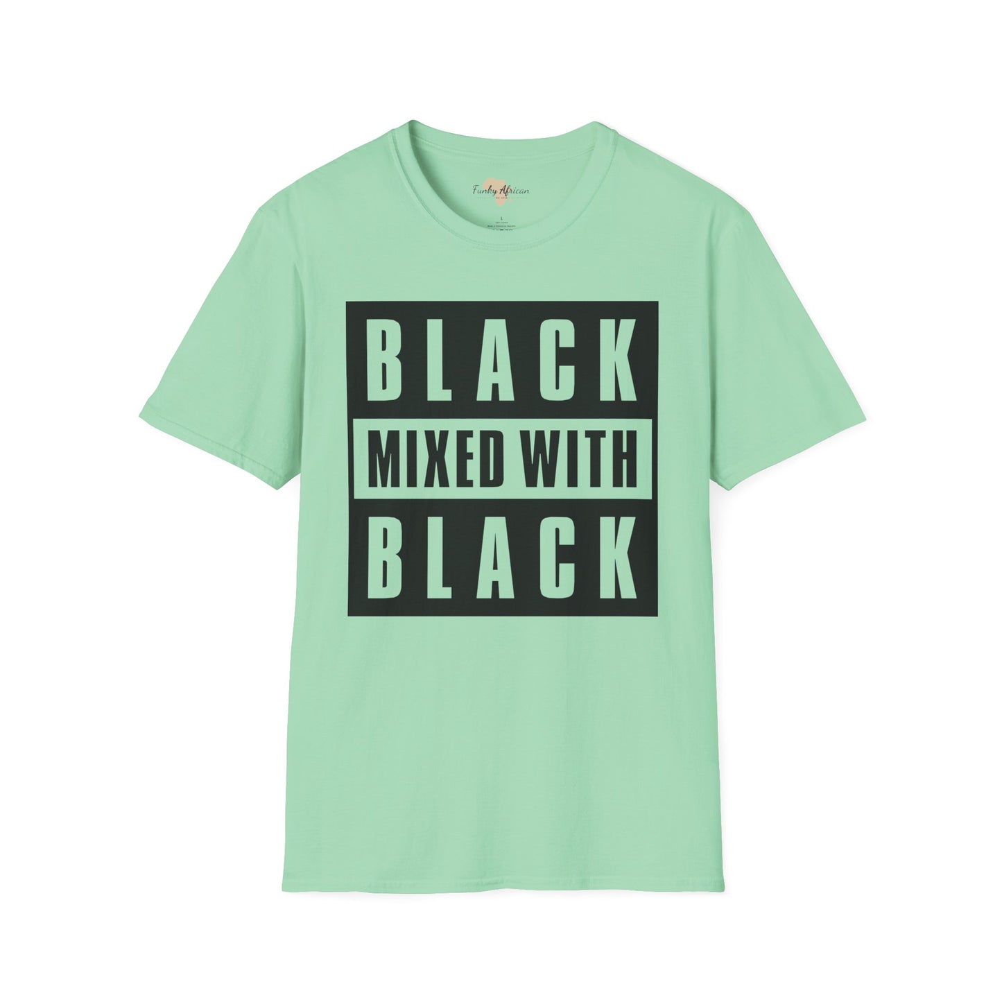 Black mixed with black unisex softstyle tee