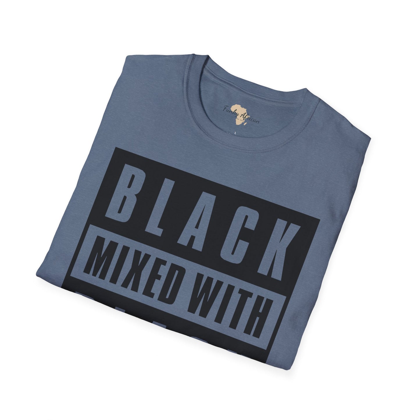Black mixed with black unisex softstyle tee
