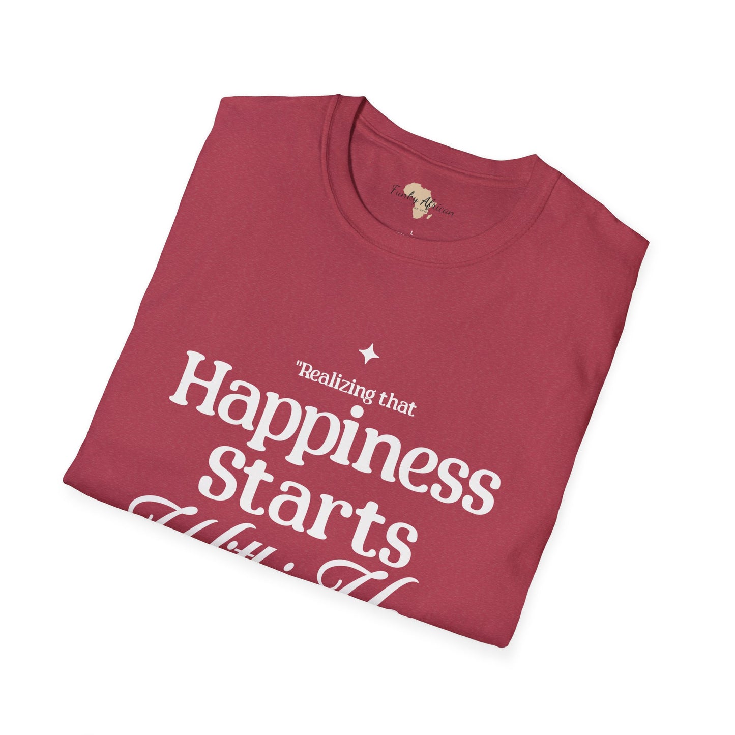 Happiness starts from within unisex softstyle tee