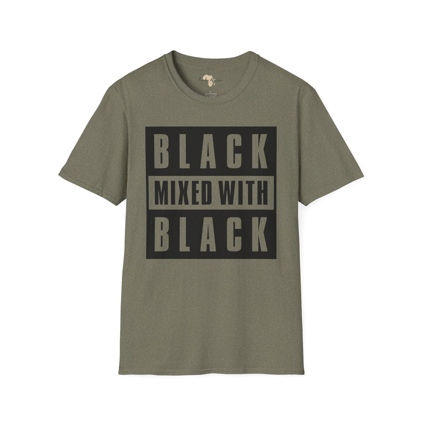 Black mixed with black unisex softstyle tee
