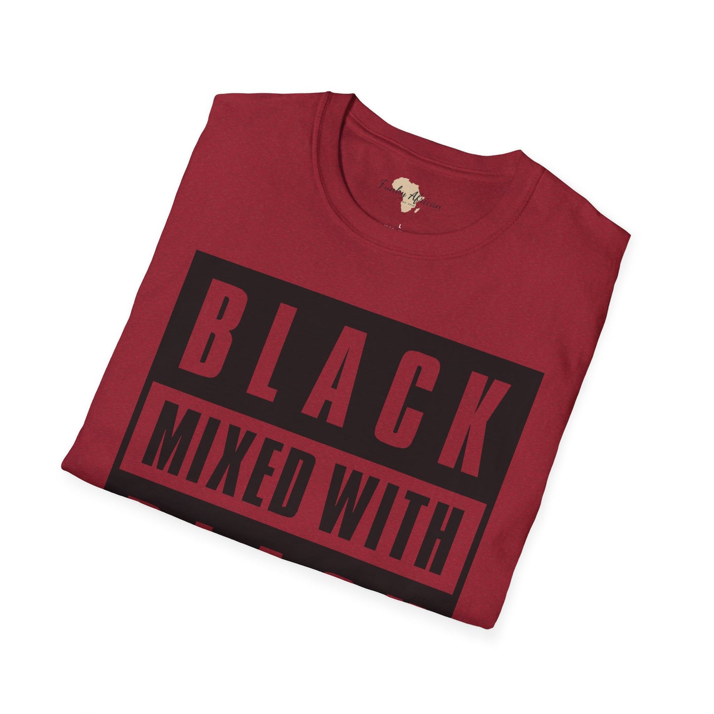 Black mixed with black unisex softstyle tee