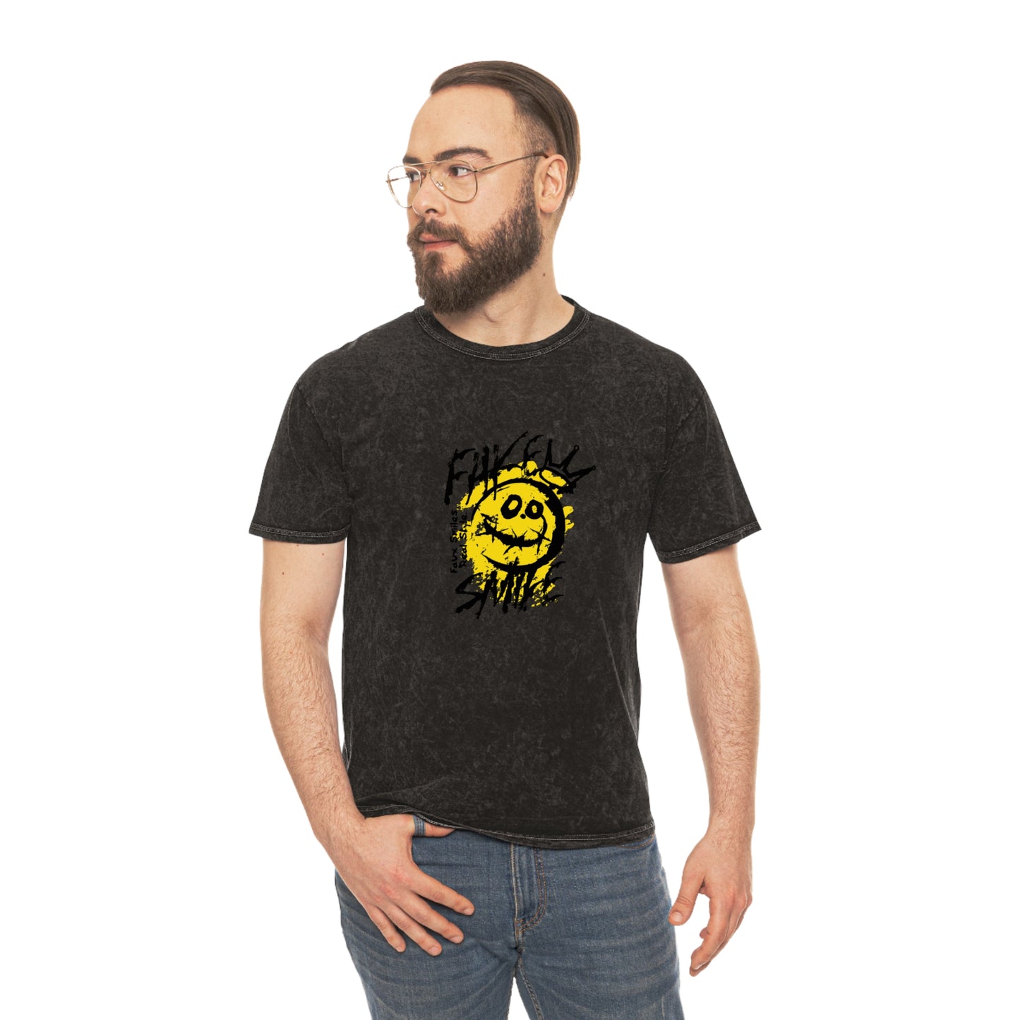 Fake smile unisex wash tee