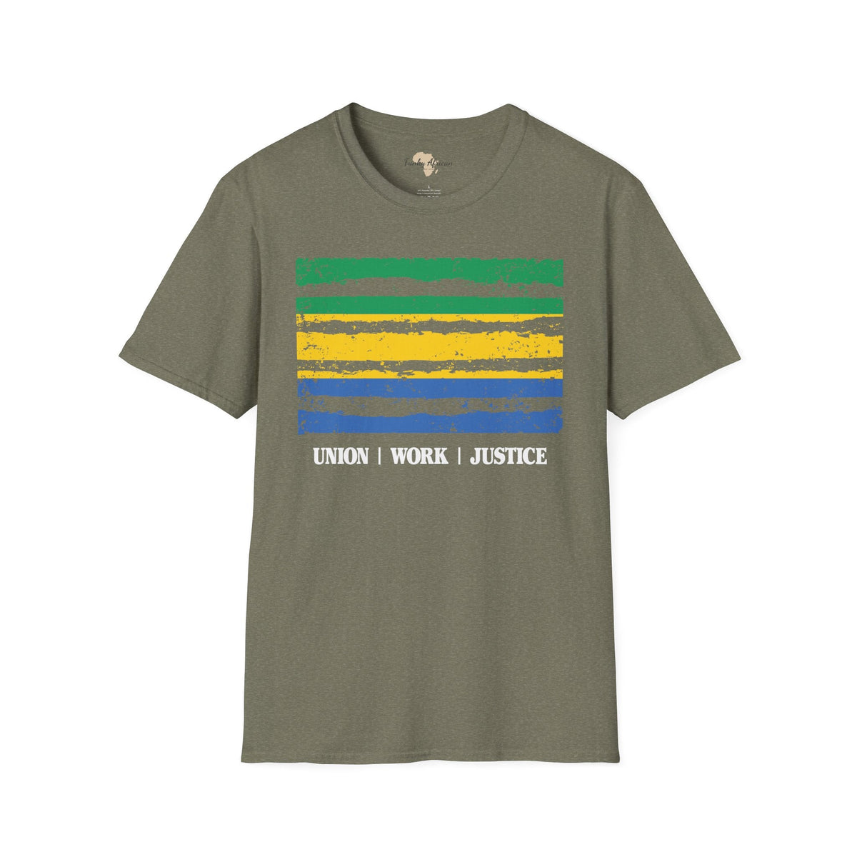 Gabon strip unisex softstyle tee Funky African