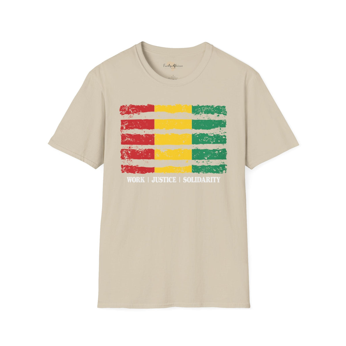 Guinean strip unisex softstyle tee Funky African