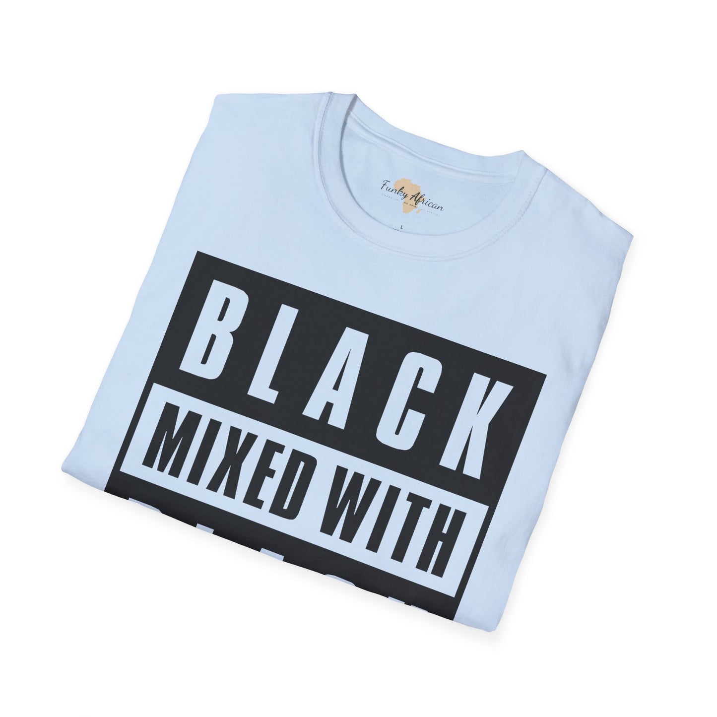 Black mixed with black unisex softstyle tee
