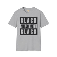 Black mixed with black unisex softstyle tee