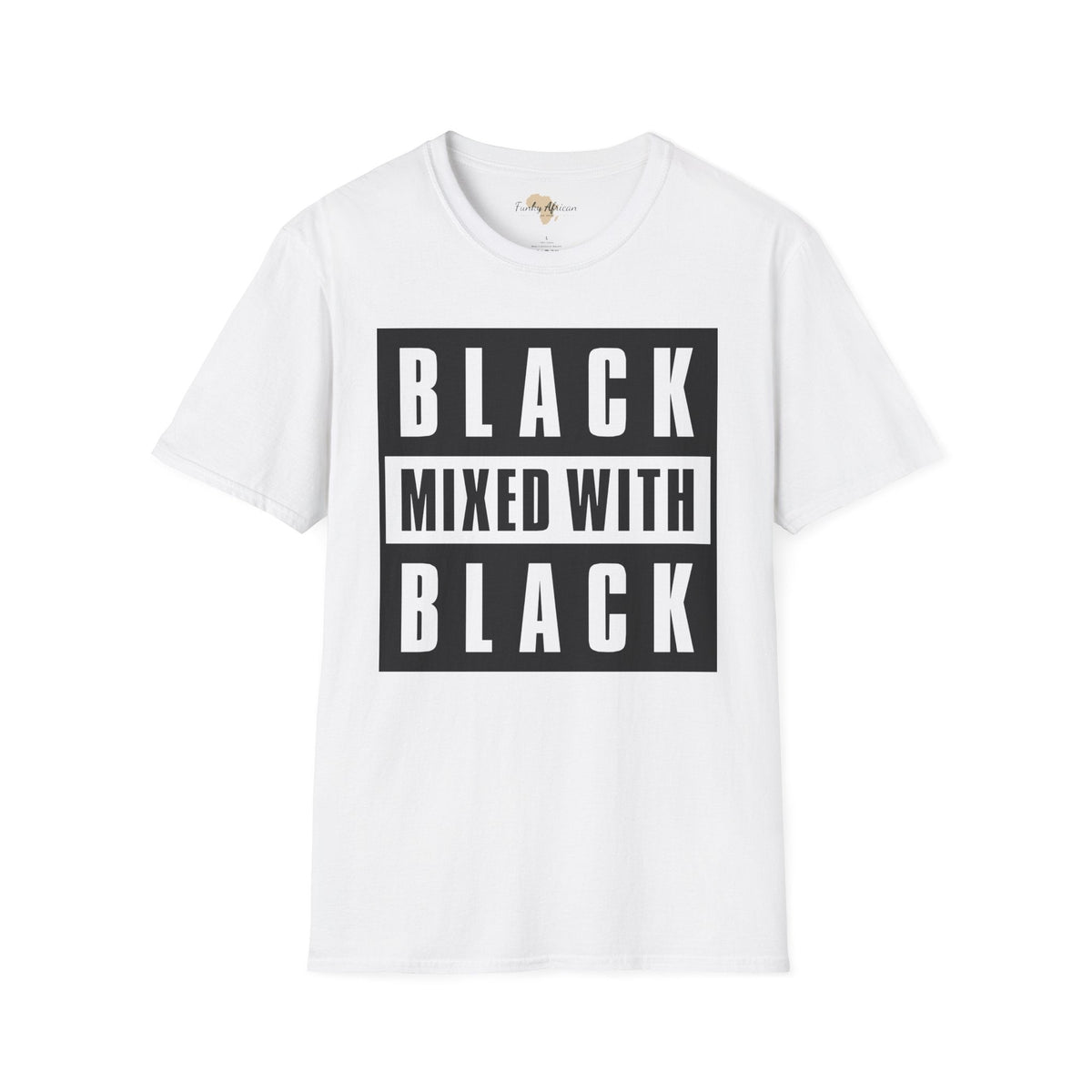 Black mixed with black unisex softstyle tee Funky African