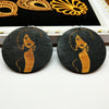 African black queen round earrings