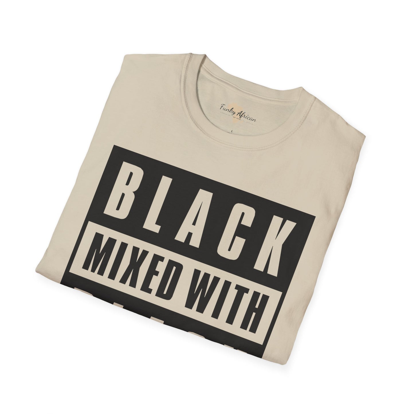 Black mixed with black unisex softstyle tee