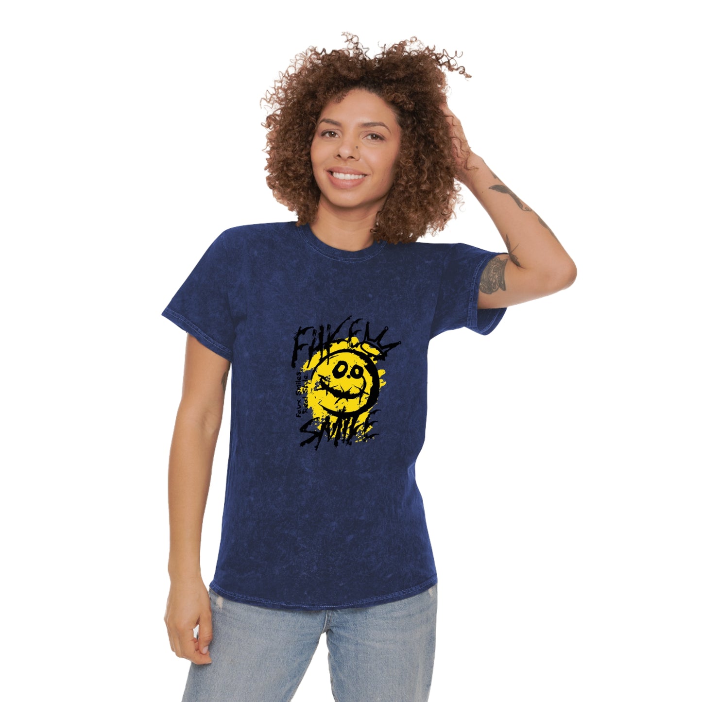 Fake smile unisex wash tee