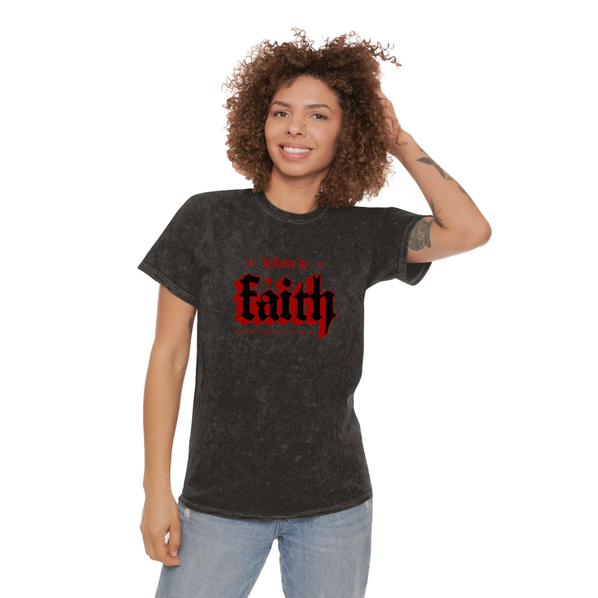 Faith unisex wash tee Funky African