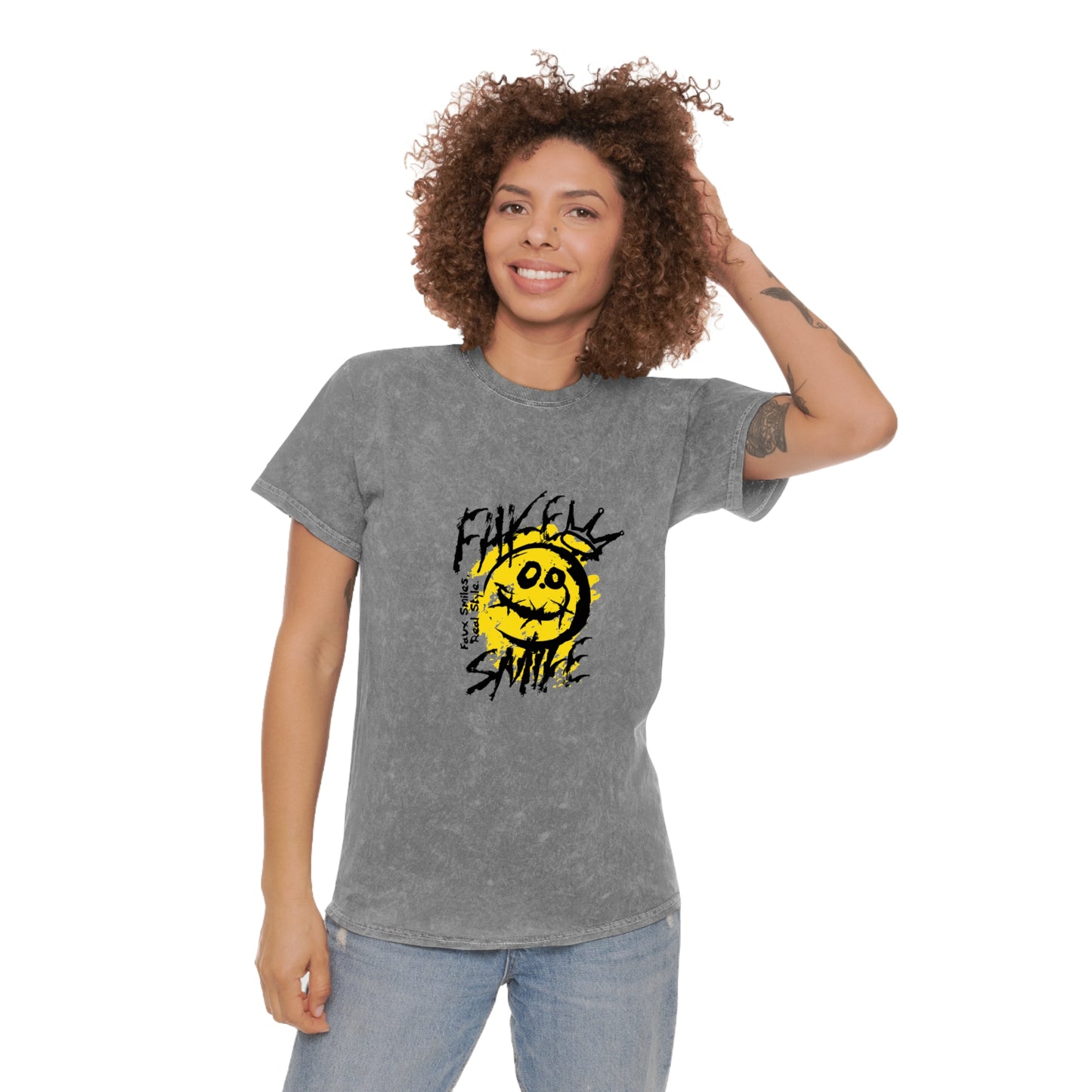 Fake smile unisex wash tee