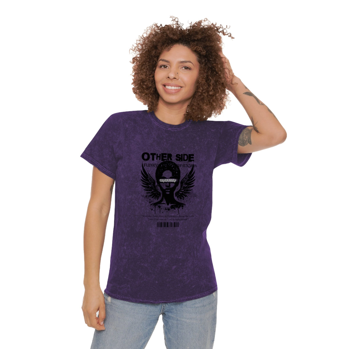 Other side unisex wash tee Funky African