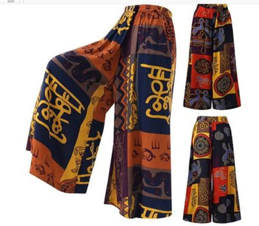 African Ethnic Style Ladies Loose Casual Pants Funky African