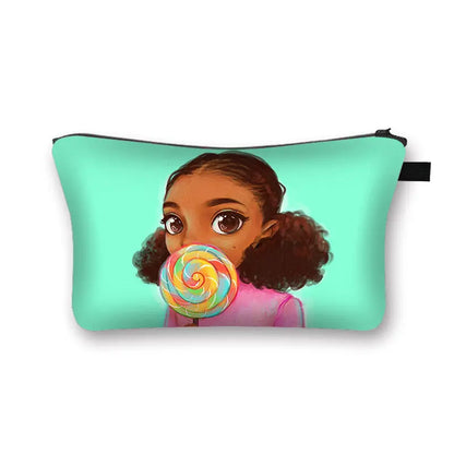 African girl cosmetic bag Funky African