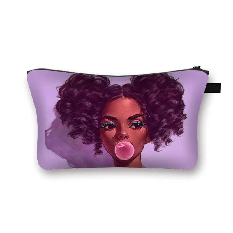 African girl cosmetic bag Funky African