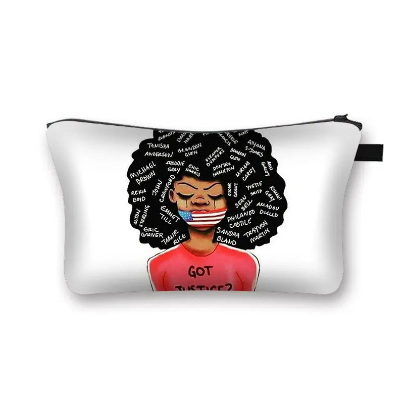 African girl cosmetic bag Funky African