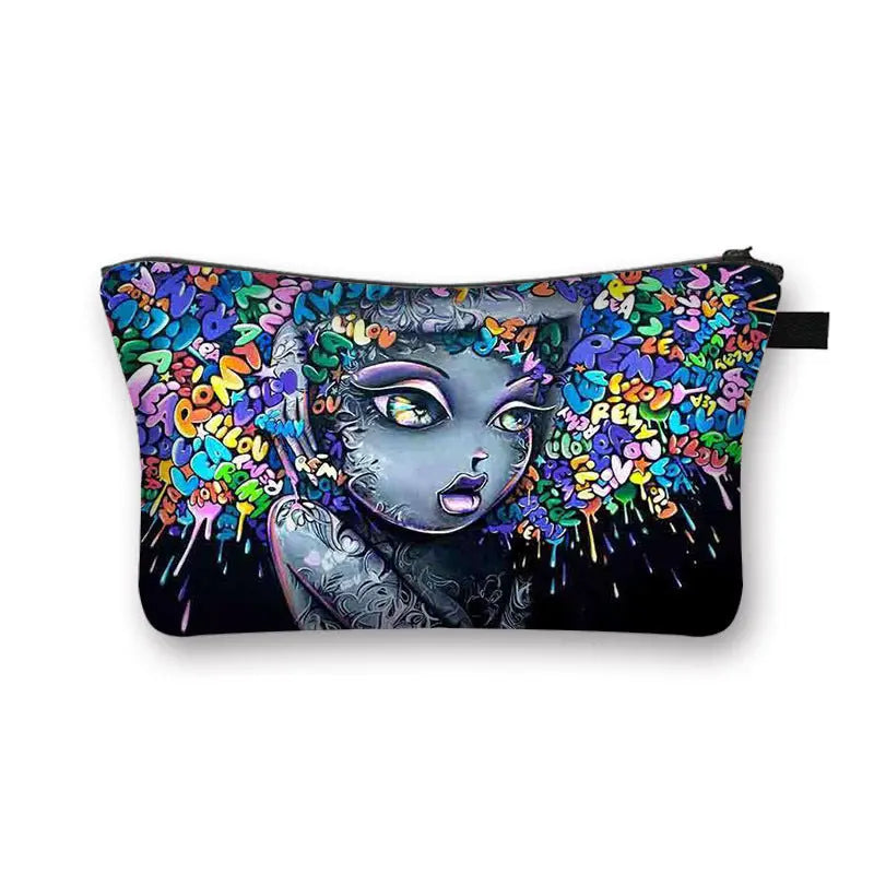 African girl cosmetic bag Funky African