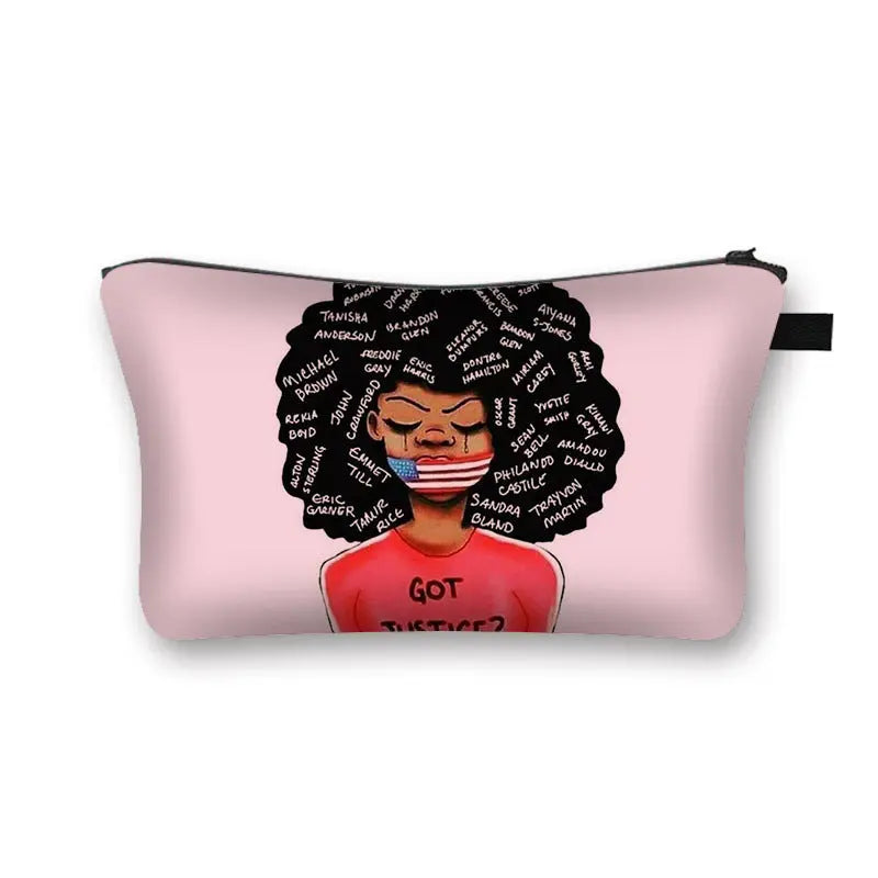 African girl cosmetic bag Funky African