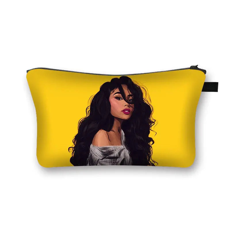 African girl cosmetic bag Funky African