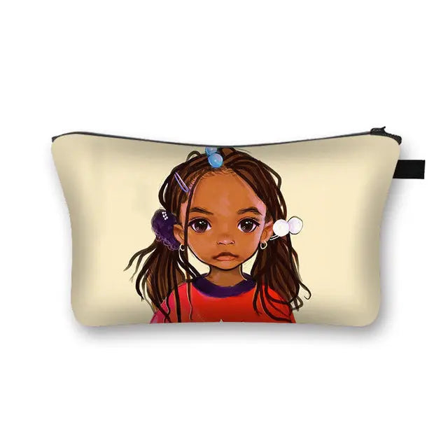 African girl cosmetic bag Funky African
