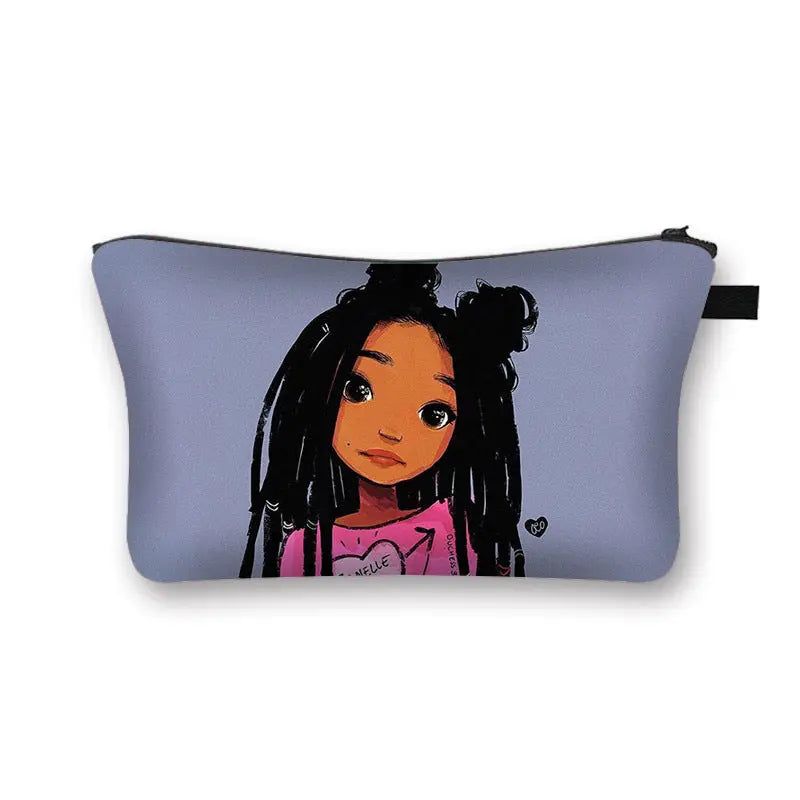 African girl cosmetic bag Funky African
