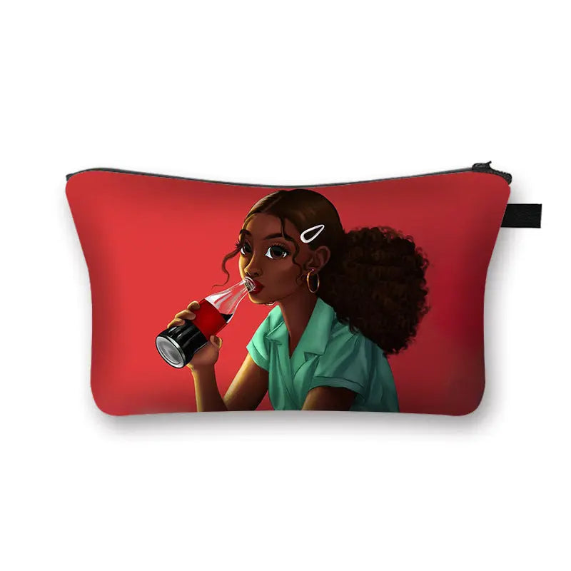 African girl cosmetic bag Funky African