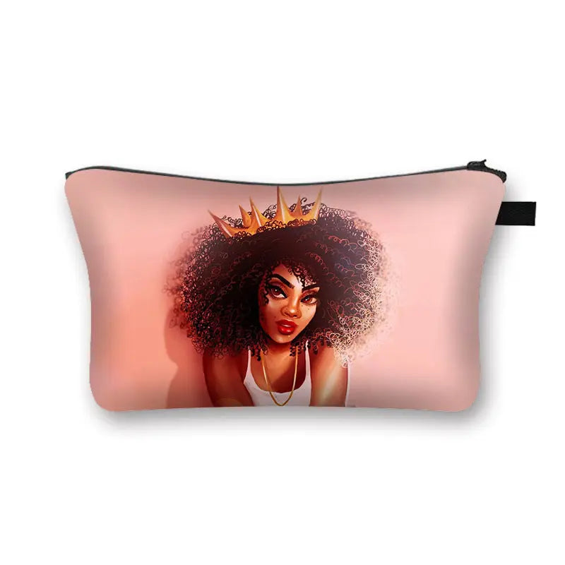 African girl cosmetic bag Funky African
