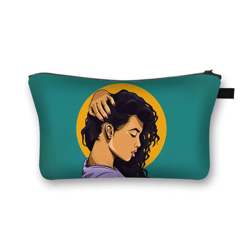 African girl cosmetic bag Funky African