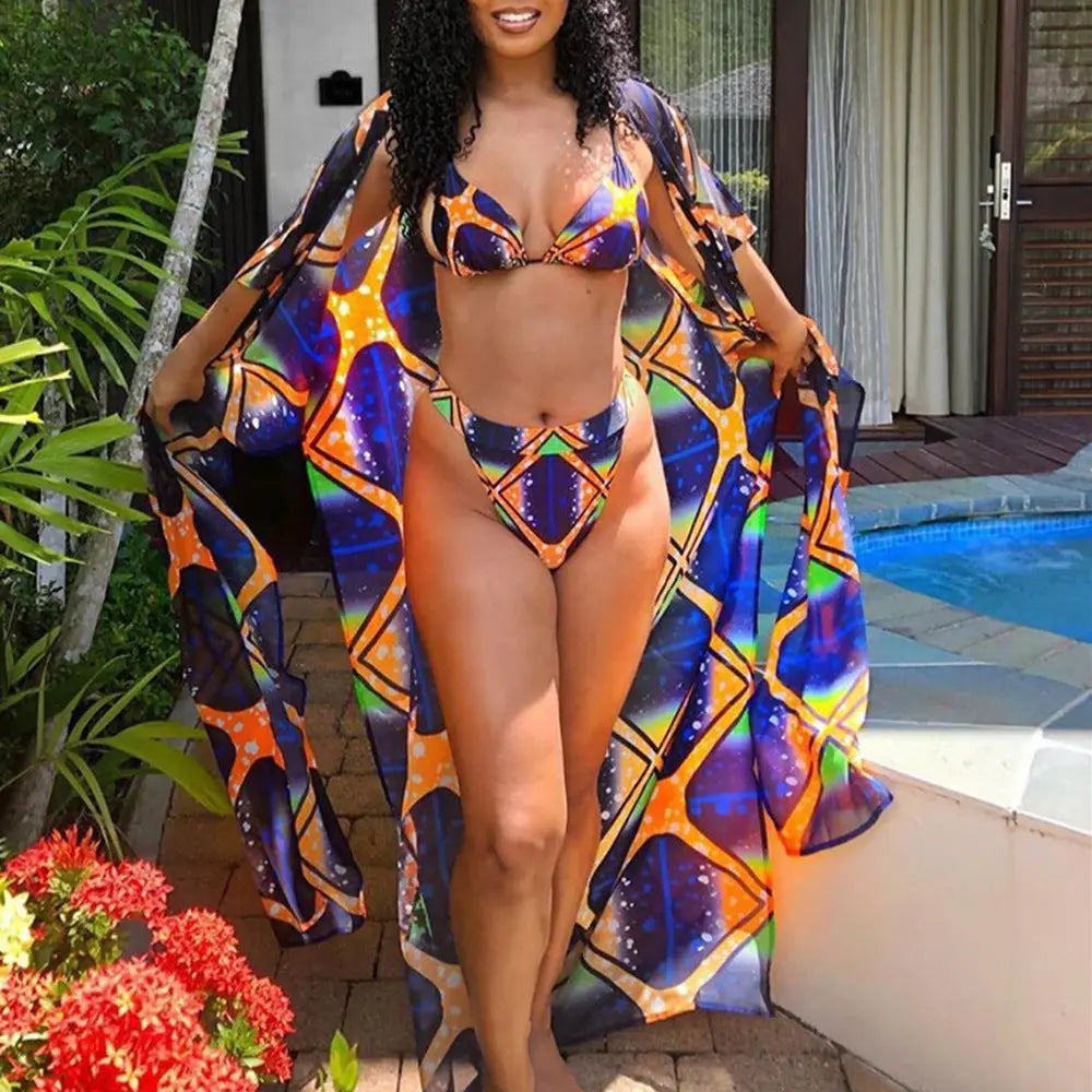 African Print Bikini Suit Funky African