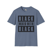 Black mixed with black unisex softstyle tee