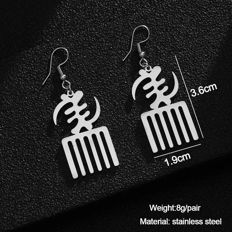 Adinkra Fashion Hollowed-out ear rings Funky African