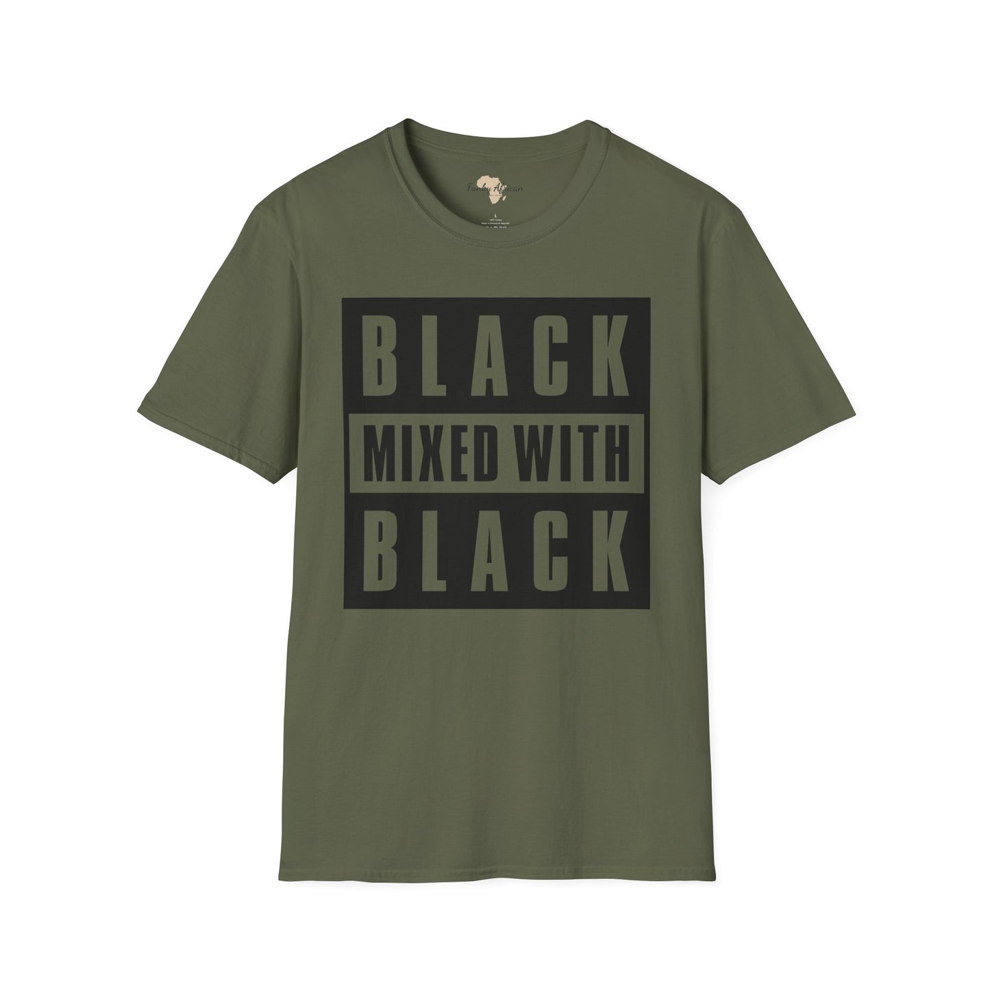Black mixed with black unisex softstyle tee
