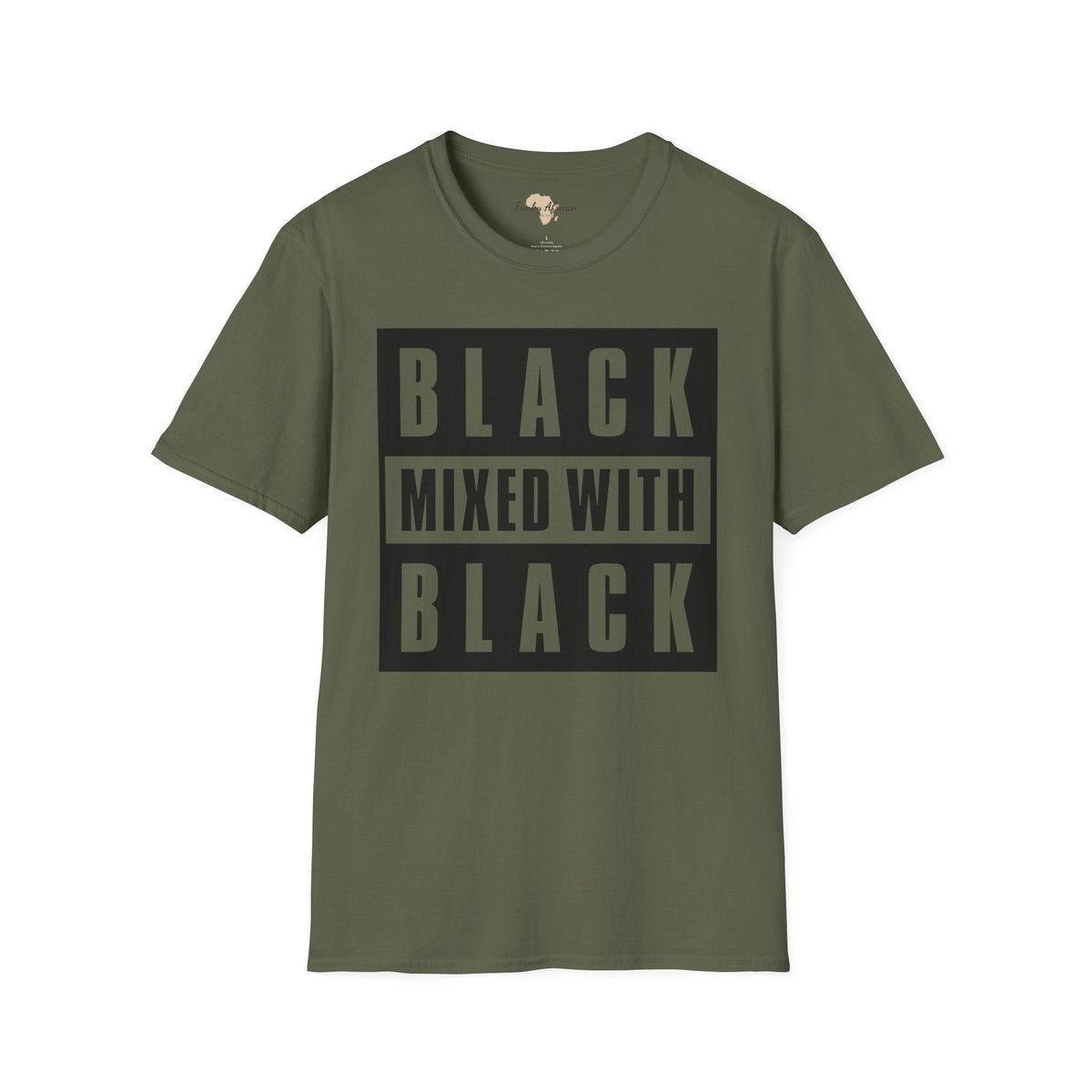 Black mixed with black unisex softstyle tee Funky African