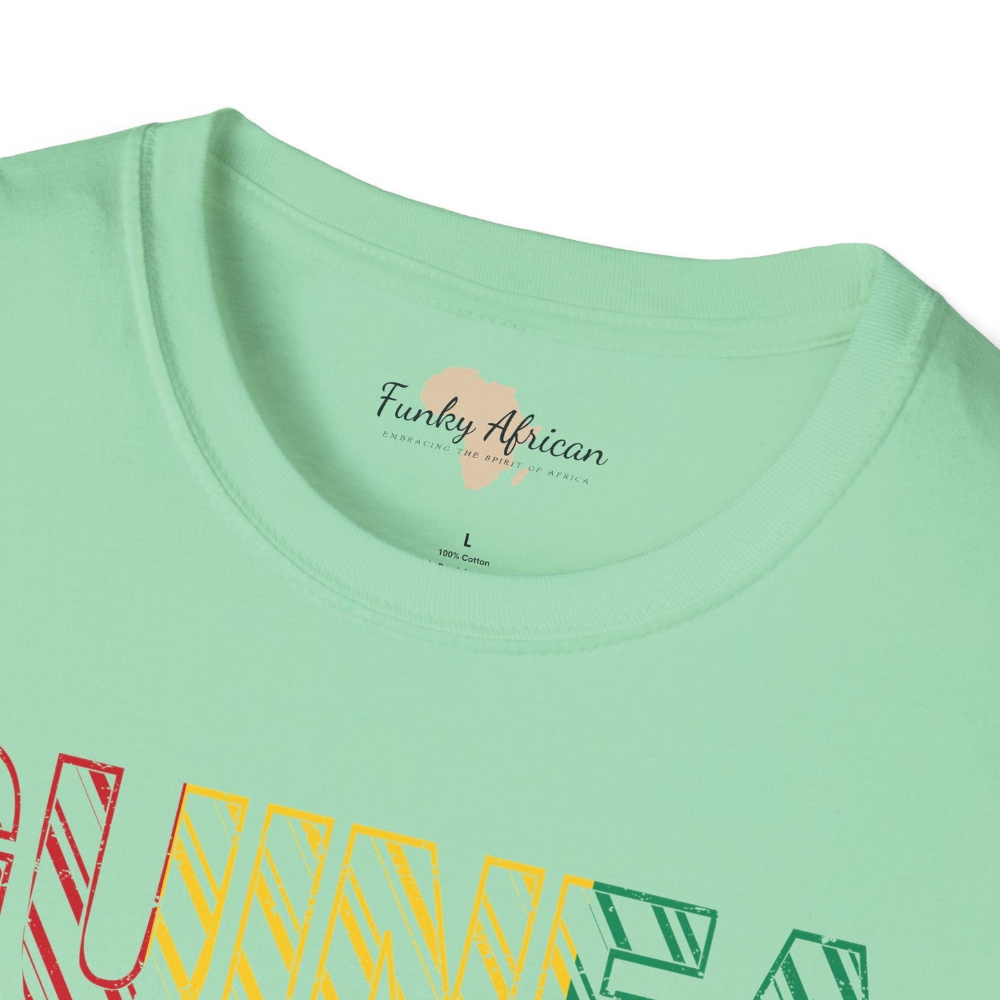 Guinea text unisex softstyle tee Funky African