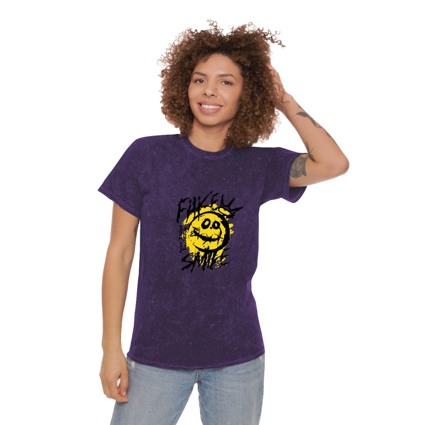 Fake smile unisex wash tee
