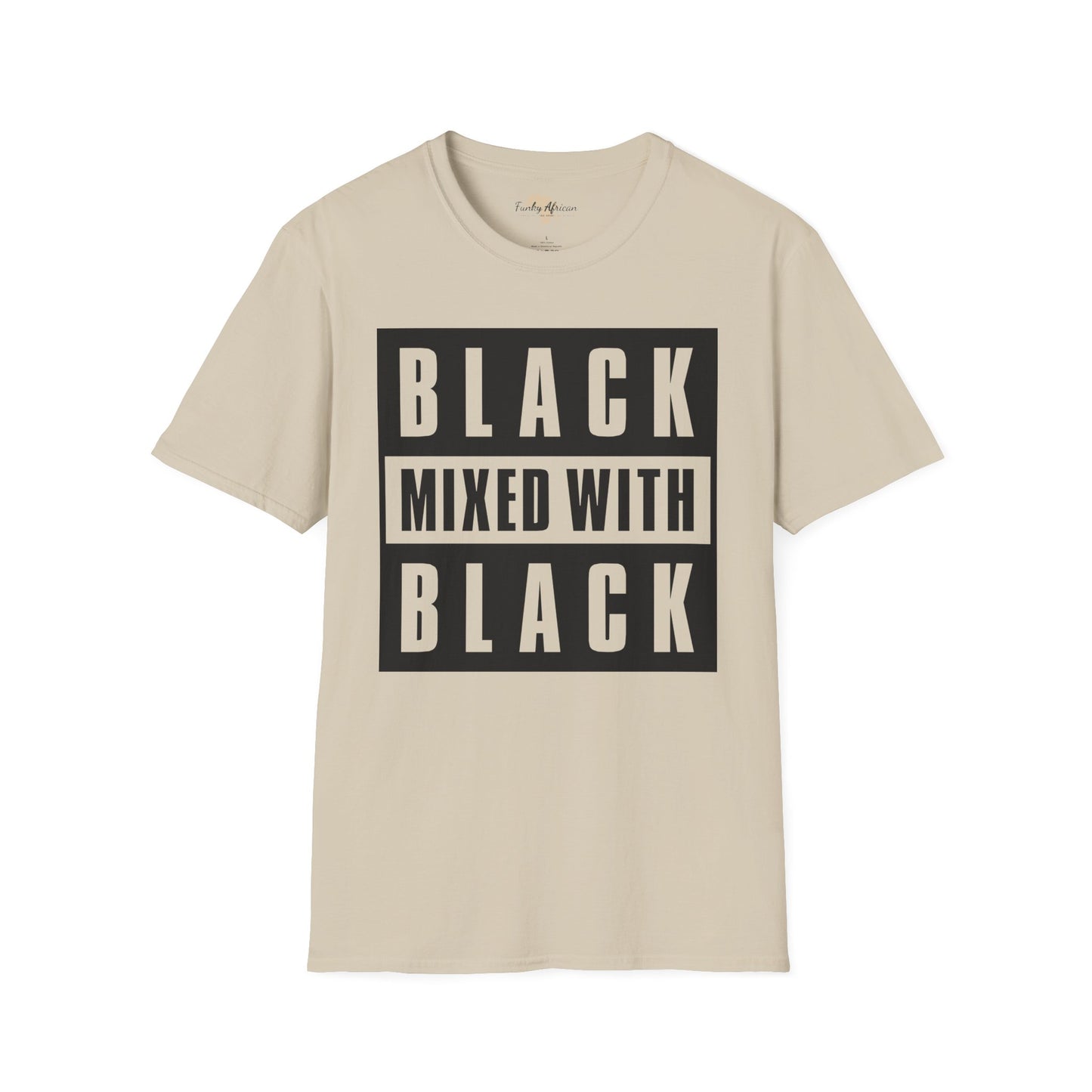 Black mixed with black unisex softstyle tee
