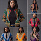 African printed short coat women