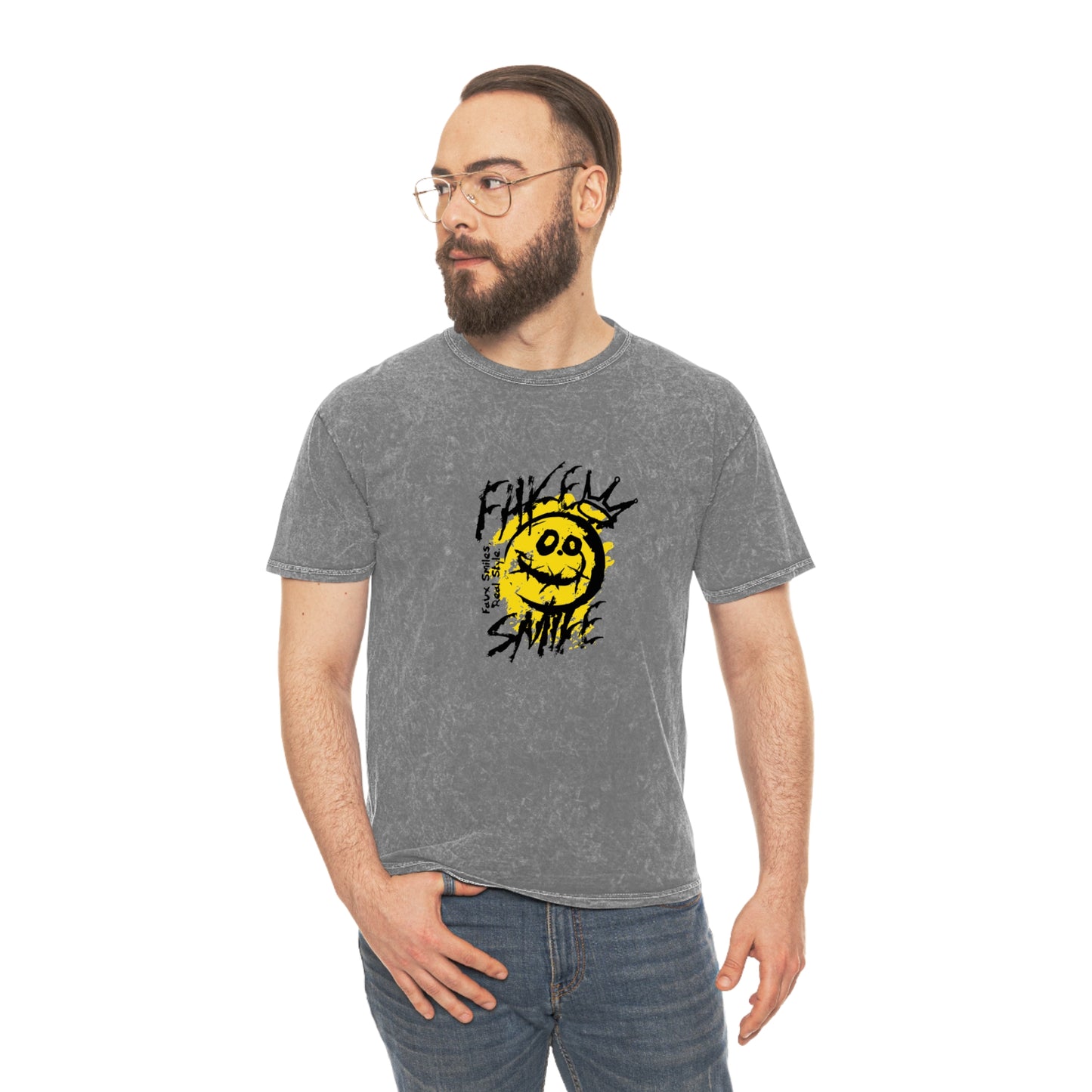 Fake smile unisex wash tee