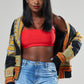 African printed short coat women