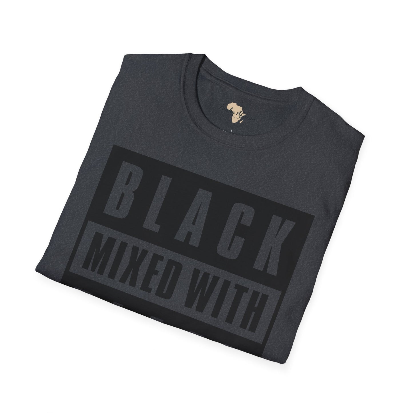 Black mixed with black unisex softstyle tee